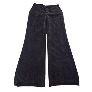 Coldwater Creek Corduroy Trouser Stretch Boot Leg Mid Rise Pants Black 8 F18